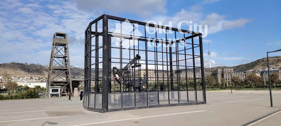 Baku: Candy Mountain, Pink Lake, Besh Barmag Dag and Mosque - First Oil Well: the start of industrial drilling and your quick context boost