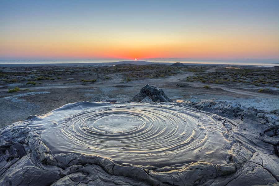 Baku:Gobustan Mud Volcanoes Temple & Entry tickets included - Yanar Dag at the Burning Mountain: watching flames do their thing