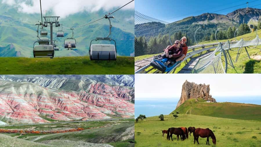 Baku: Guba-Shahdag Resort-Candy Mountain and Laza Waterfall - From Baku pickup to Candy Cane Mountain viewpoints