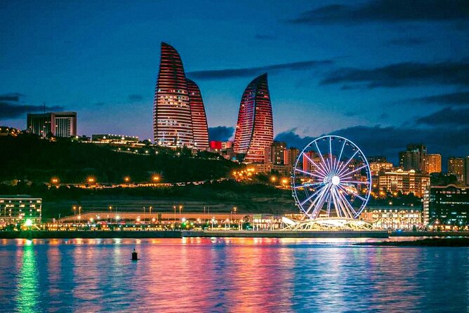 Baku Night City Tour Discover the Magic of Illuminated Landmarks - Stop-by-stop: from Flame Towers to Heydar Mosque