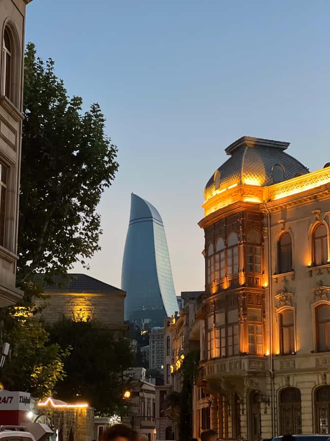 Baku: Night Panoramic Group Tour with Flame Towers 1 - Highland Park: Your Best Shot at the Big Skyline View