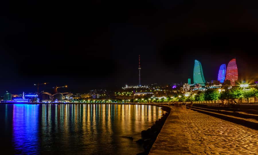 Panoramic Night Baku with Azerbaijan Tour - Baku Boulevard after dark: sea breeze and a calmer pace