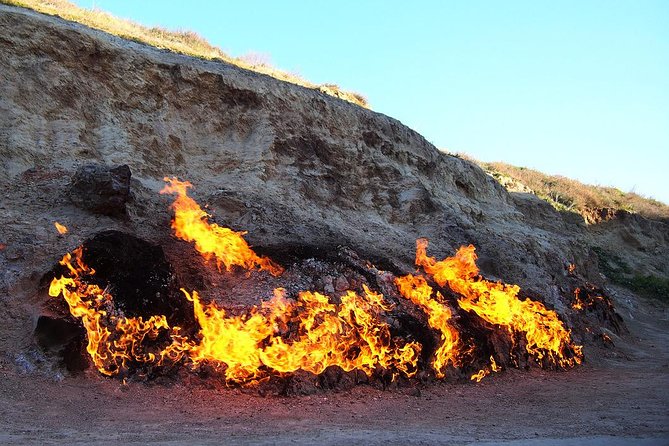 The burning hillside at Yanardag, north of Baku