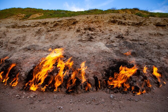 Qobustan Absheron Full Day Tour - Yanardag (Yanar Dag): Fire Mountain on a hillside